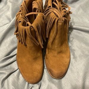 lucky suede fringe boots